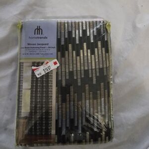 HomeTrends Black and Gray Woven Jacquard One Room Darkening Panel